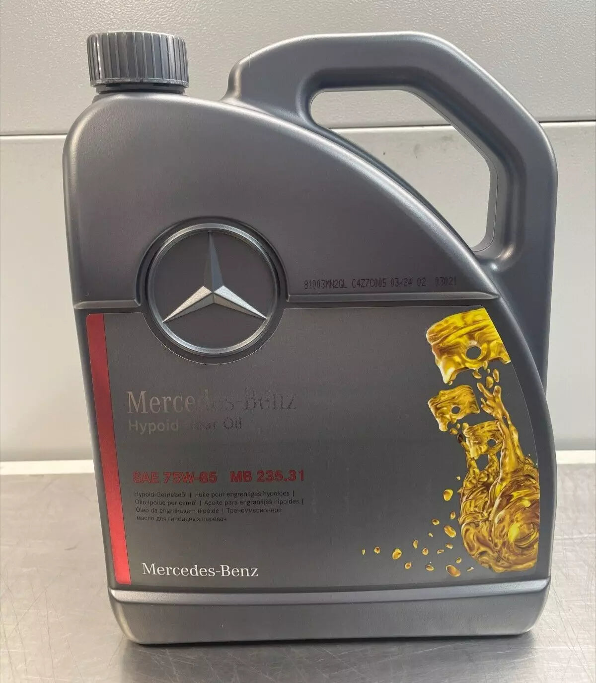 Mercedes-Benz Hypoid Gear Oil, 5L MB235.31, For Rear Differential, A0009897207