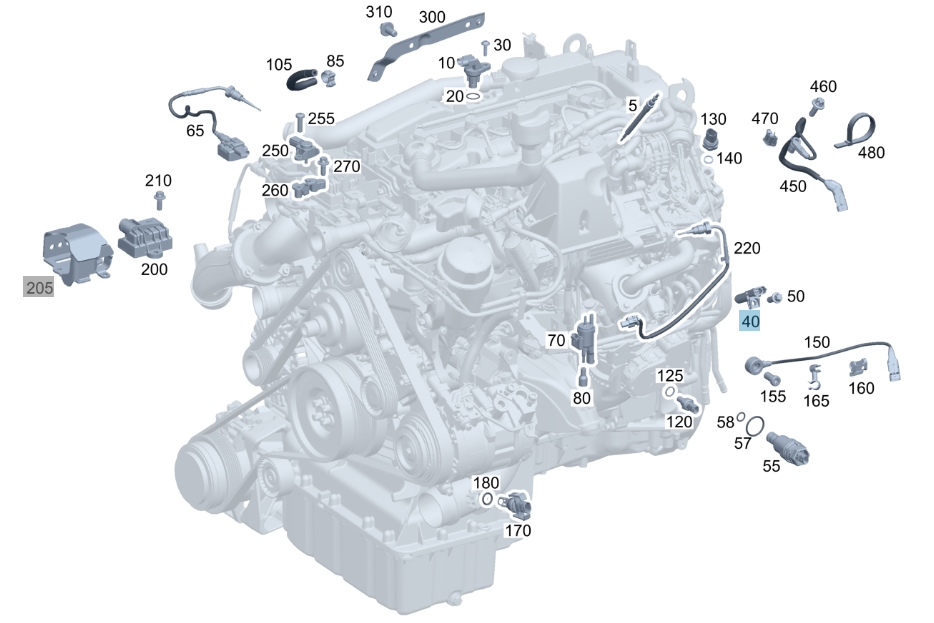 Mercedes-Benz Crankshaft Position Sensor, For OM651 Engine, A2769051400