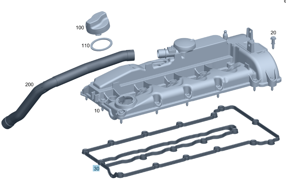 Mercedes-Benz Rocker Cover Gasket, For OM651 Engine, A6510160321