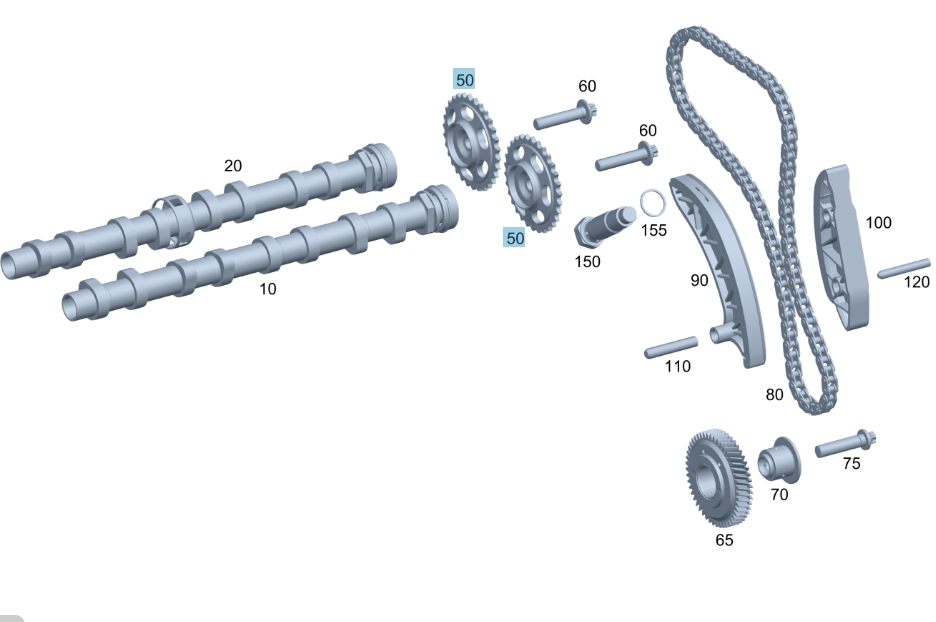 Mercedes-Benz Camshaft Gears, For OM651 Engine, Pair, A6510520000