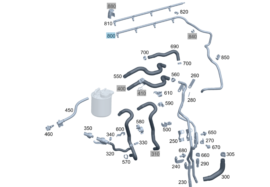 Mercedes-Benz Fuel Leak Off Line, For OM651 Engine, A6510700132