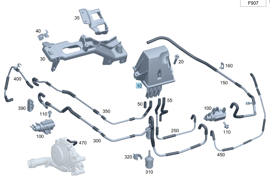 Mercedes-Benz Vacuum Reservoir, OM651 Engine, A6510700768