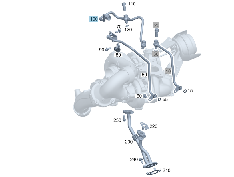 Mercedes-Benz Turbo Oil Line, For OM651 Engine, A6511801820