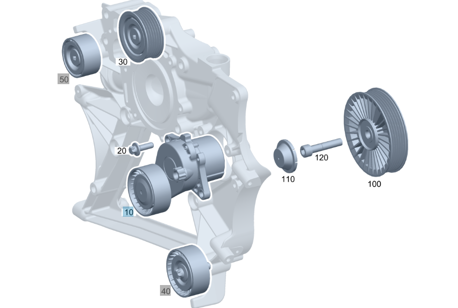 Mercedes-Benz Fan Belt Tensioner, For OM651 Engine, A6512001870