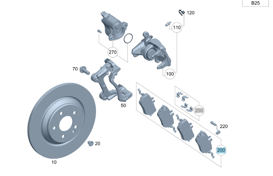 Genuine Mercedes-Benz Vito/V-Class Rear Brake Pads, For 2025+, A4474200901