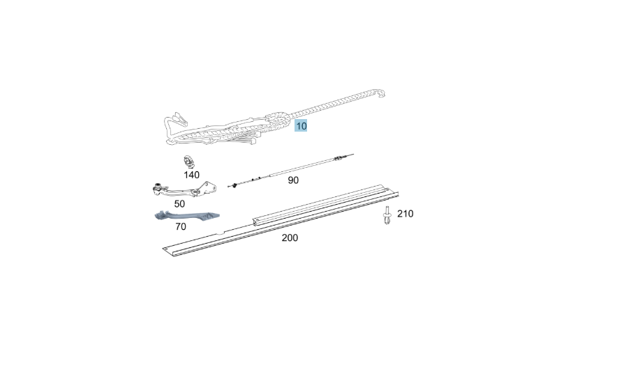 Genuine Mercedes-Benz Sprinter, Sliding Door Track & Cable Assembly, For 907 Sprinter, A9078203500