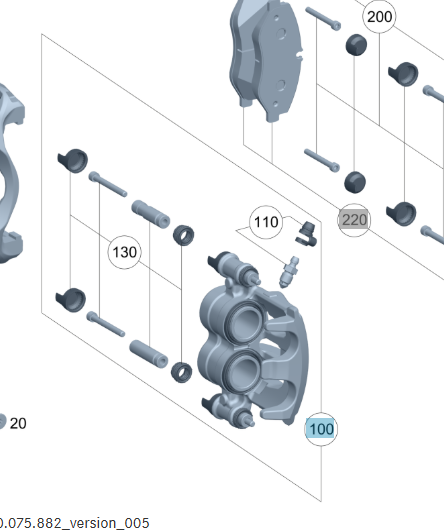 Genuine Mercedes-Benz RH Front Brake Caliper, For 447 Vito, A4474207700