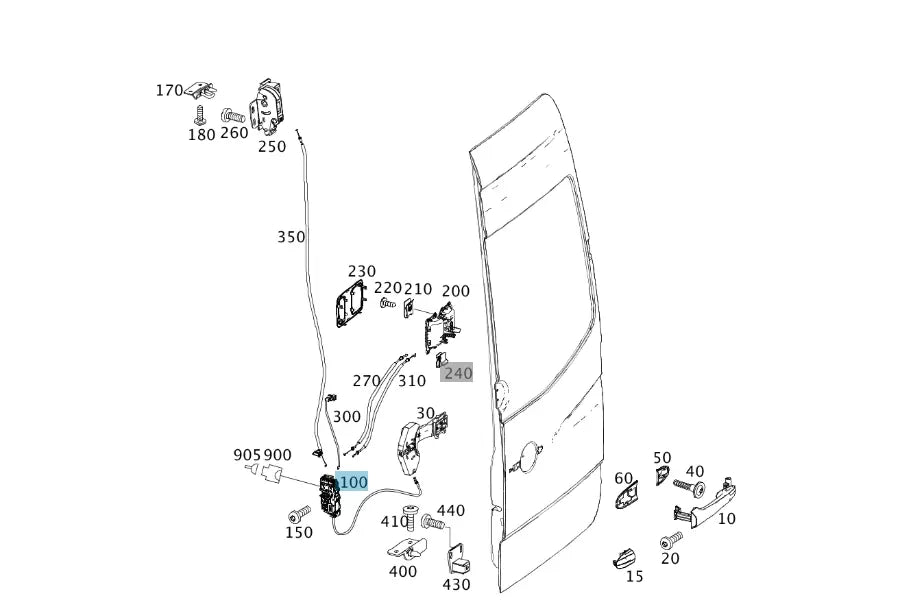 Mercedes-Benz Rear Door Lock, For 906 Sprinter, A9067400935
