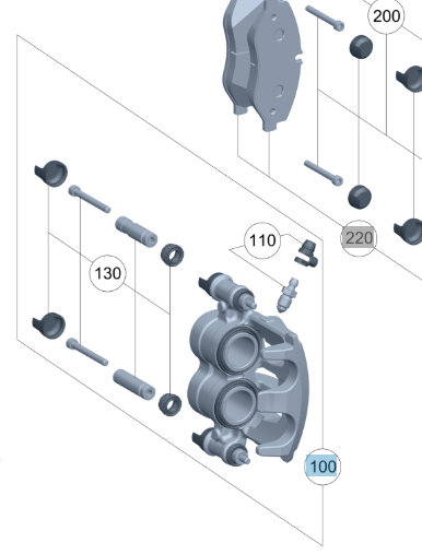 Genuine Mercedes-Benz LH Front Brake Caliper, For 447 Vito, A4474207600