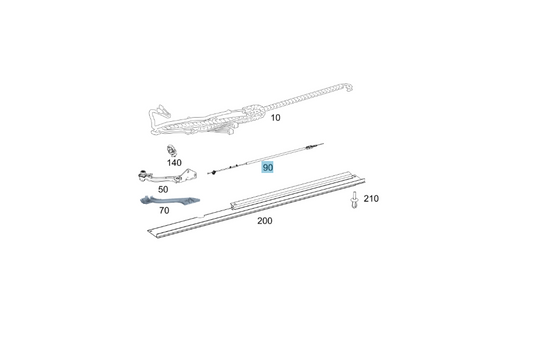 Mercedes-Benz Sliding Door Cable - A9077603600