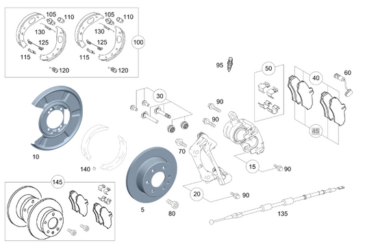 Genuine Mercedes-Benz Rear Brake Disc & Pad Kit, For 3.5T 906 Sprinter, A9064200083