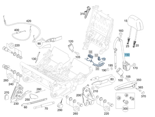 Genuine Mercedes-Benz Vito Seat Belt, 1st Row Outer Left Seat, A4478602985